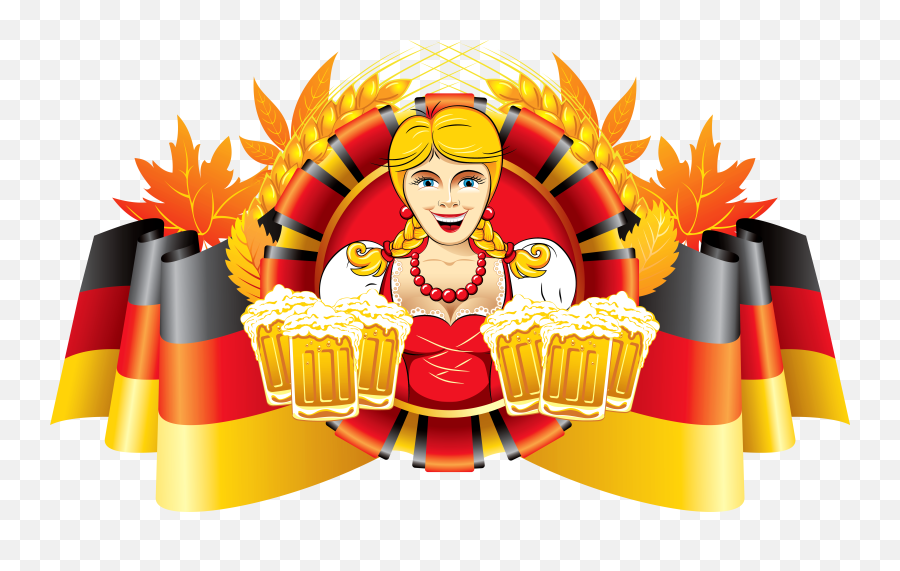 Oktoberfest Decor German Flag And Girl W 1692483 - Png Oktoberfest Germany Png,Germany Flag Png