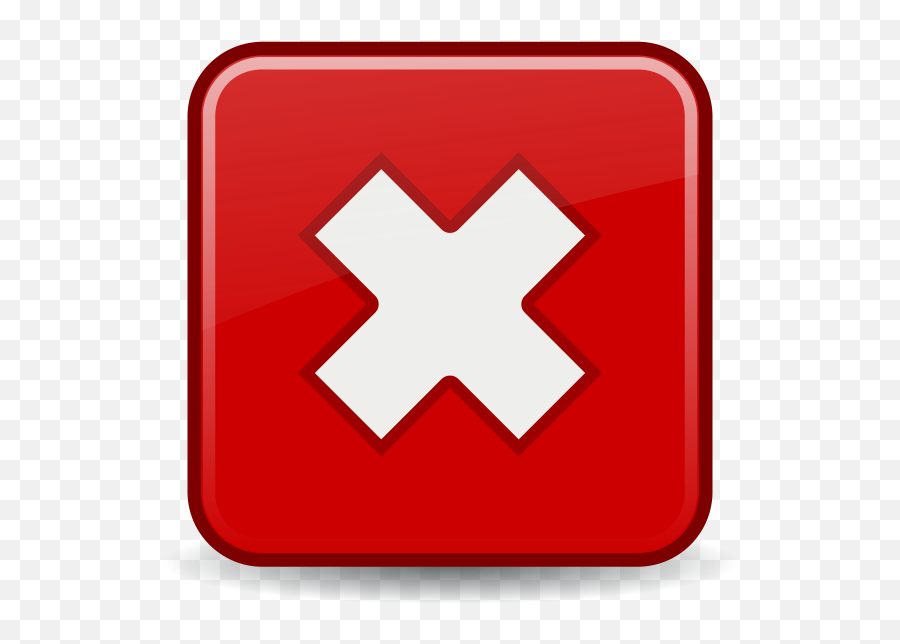 Red Cross No Ok Vector Icon Free Svg - Delete Button Icon Png Transparent,Red Cross Out Png
