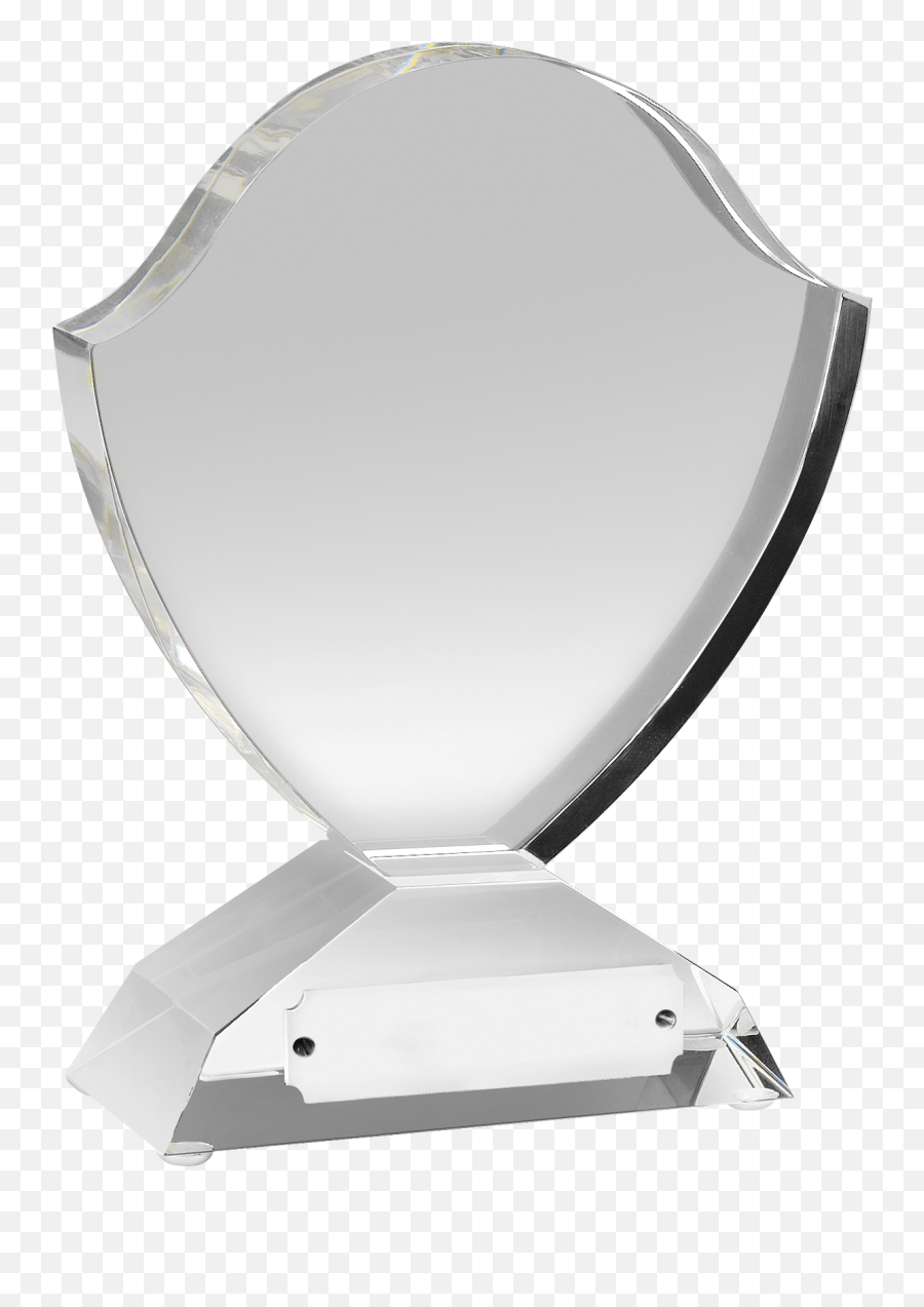 Finely Crafted Clear Optical Crystal Shield Shape Award - Trophy Png,Shield Shape Png