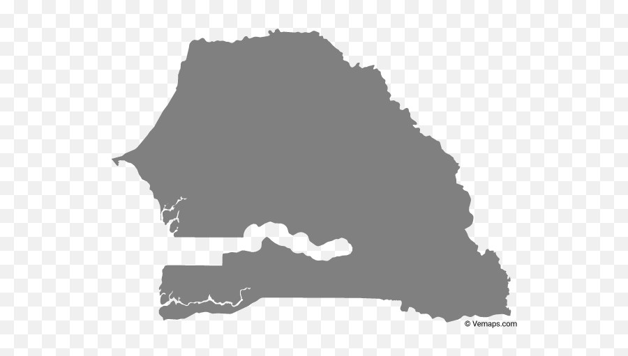 Outline Map Of Senegal Free Vector Maps - Senegal Map Vector Png,House Outline Png