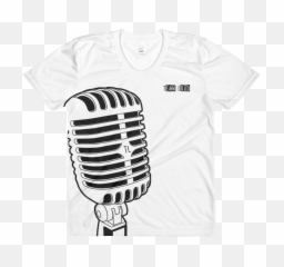 Download Hd Vintage Microphone Womenu0027s T - Shirt Microphone Transparent Vintage Mic Png,Vintage Microphone Png