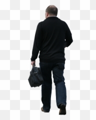 Old Man With Briefcase Free Cut Out People Trees And Leaves - Standing png