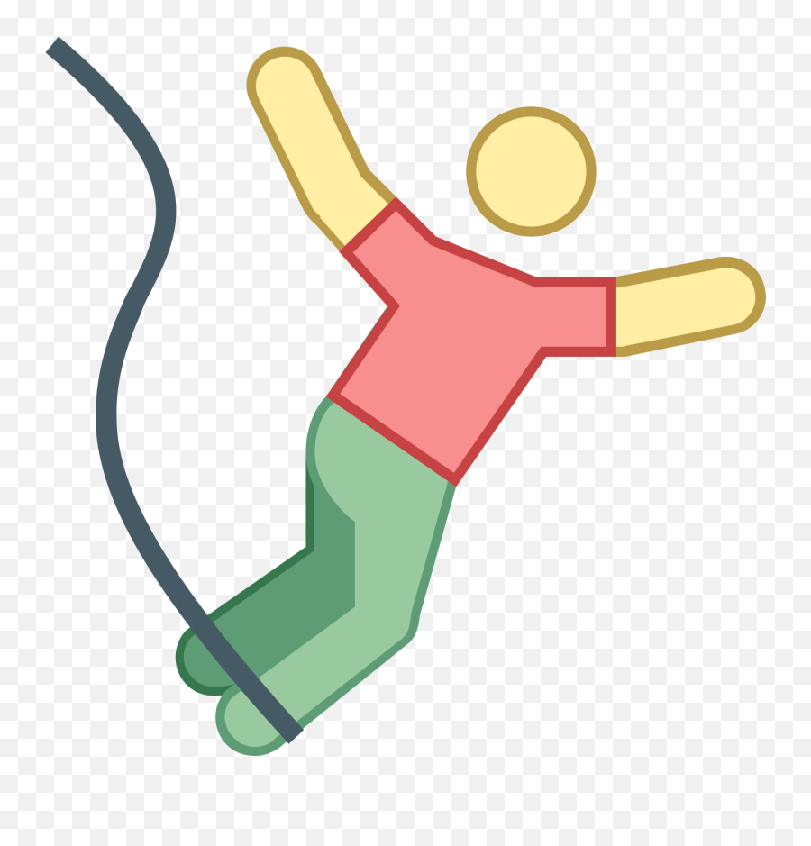 The Bungee Jumping Icon Is A With Person Falling - Bungee Jumping Emoji Png,Person Falling Png