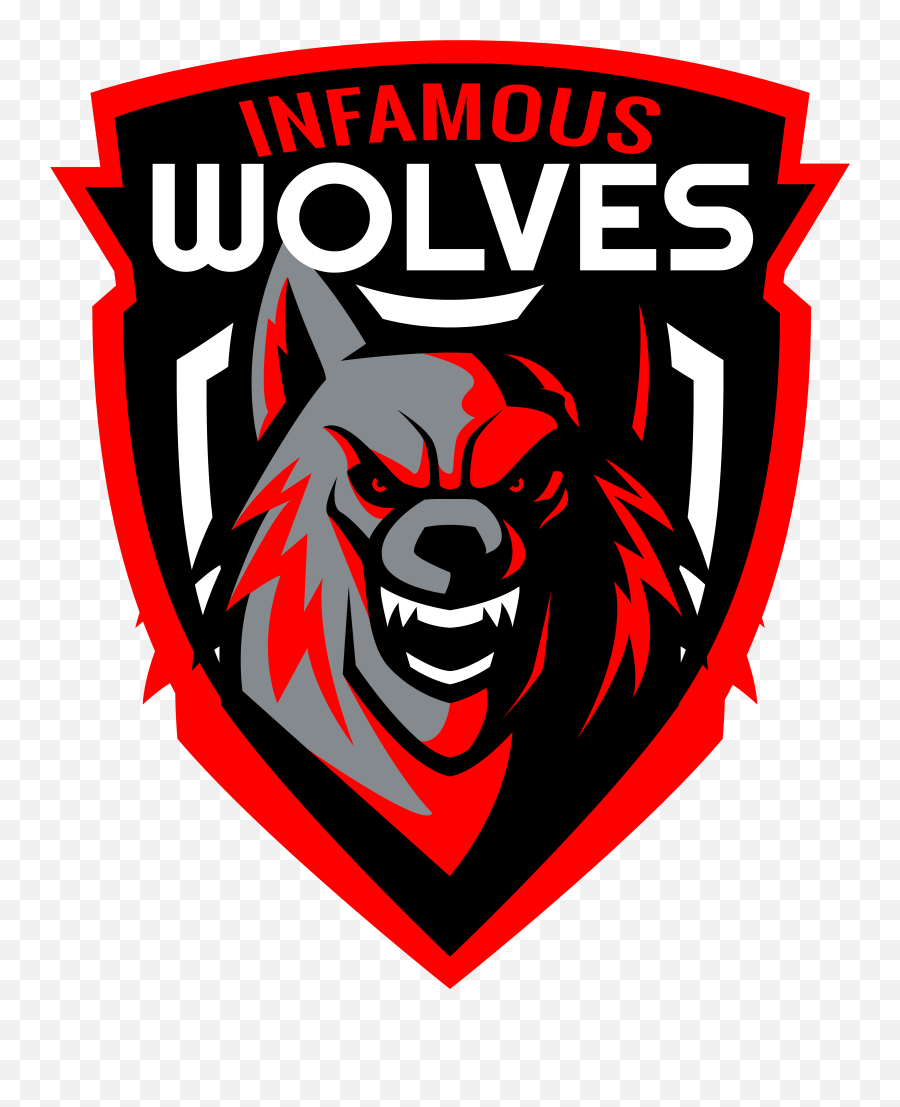 Download Infamous Wolves - Black And Red Wolf Logo Png,Wolf Png Logo