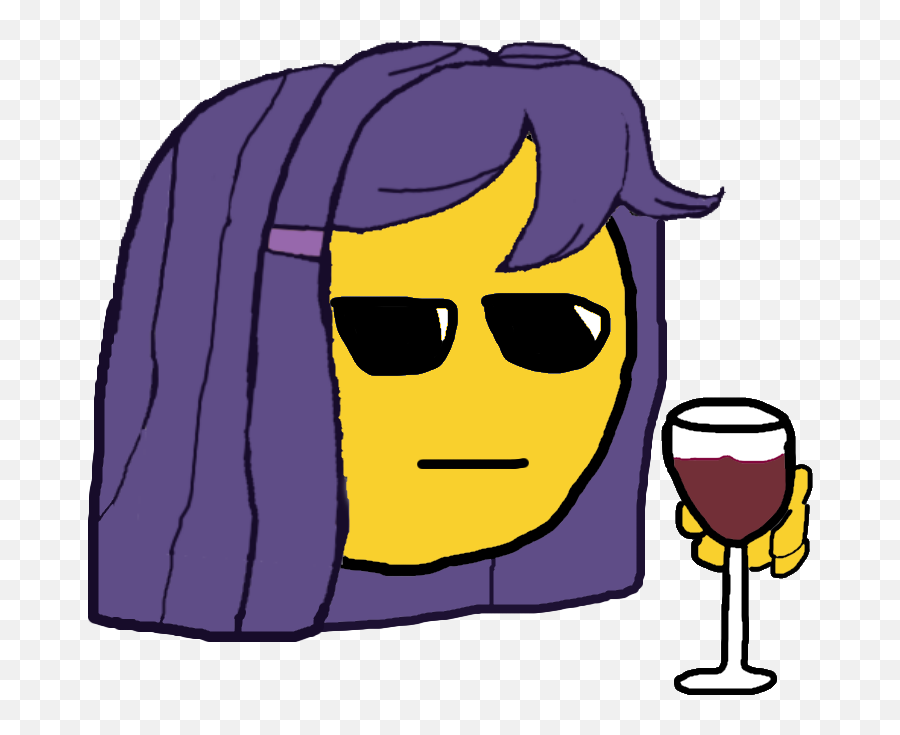 Wine Glass Yuri Emoji Well Monika Said That Brought - Cute Cursed Emoji With Wine Png,Champagne Emoji Png