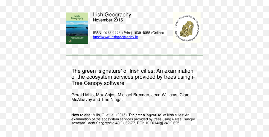 Pdf The Green U0027signatureu0027 Of Irish Cities An Examination - Screenshot Png,Tree Canopy Png
