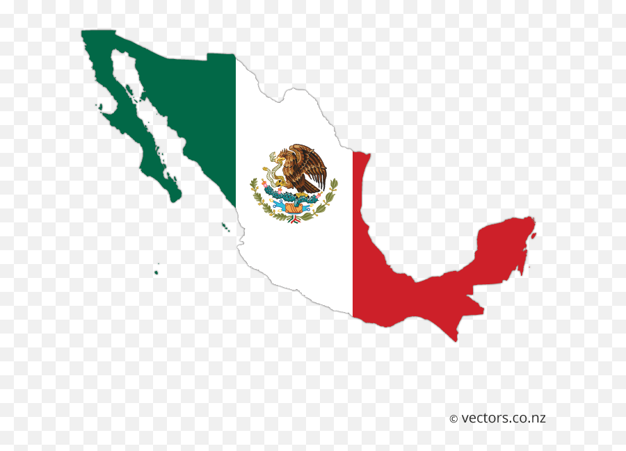 Flag Vector Map Of Mexico - Mexico Vector Map Flag Png,Us Flag Transparent Background