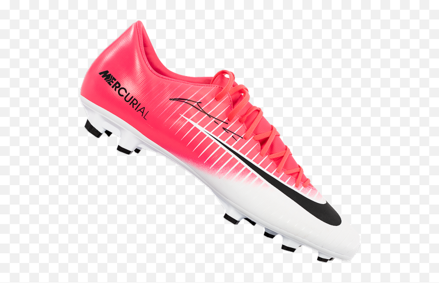 Luka Modric Signed Pink And White Nike Mercurial Boot - Nike Mercurial Vapor Eden Hazard Png,White Nike Logo Transparent