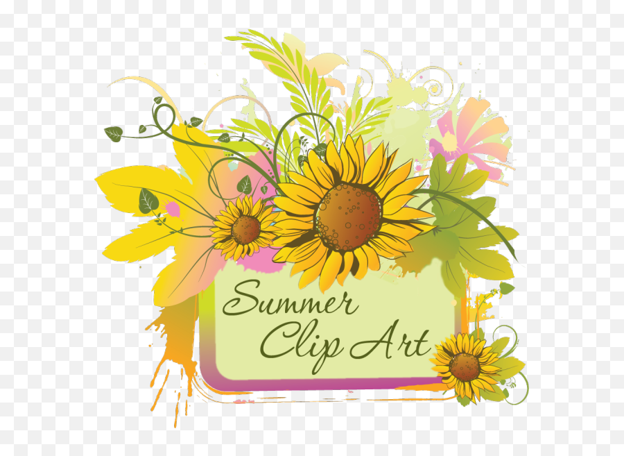 Summer Clip Art Of June July And August Graphics - Clip Art Daisy Border Png,Summer Clipart Png