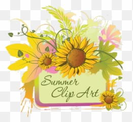 Summer Clip Art Of June July And August Graphics - Clip Art Daisy Border Png,Summer Clipart Png