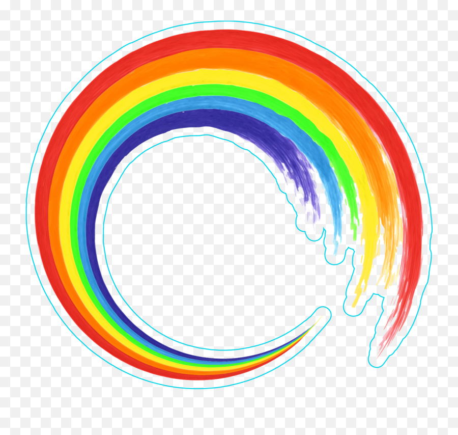 Rainbow Circle Brush Stroke Sticker - Transparent Rainbow Circle Logo Png,Rainbow Circle Png