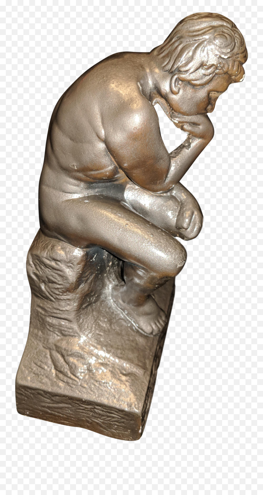The Thinker By Esco Statue Sculpture Paperweight Bookend Decor - Bronze Sculpture Png,The Thinker Png