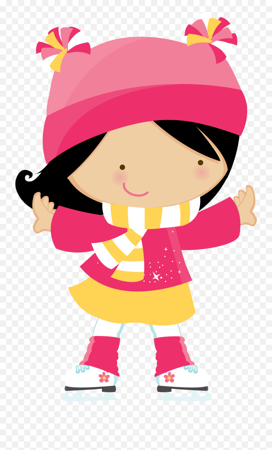 Zwdiceskater01png Cartoon Clip Art Scrapbook Images - Niños En Invierno Dibujo,Girl Clipart Png