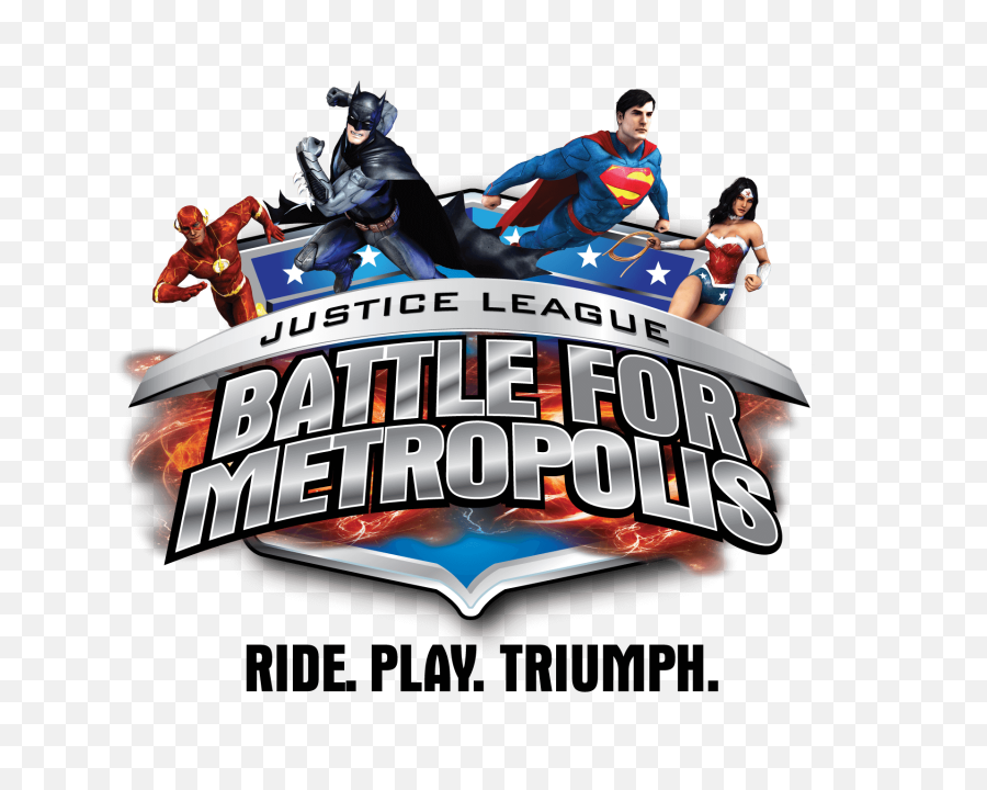 Six Flags - Park Journey Justice Battle For Metropolis Png,New Super Man Logo