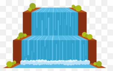 Flat Waterfall Clipart Free Download Transparent Png - Waterfall Clipart,Water Fall Png