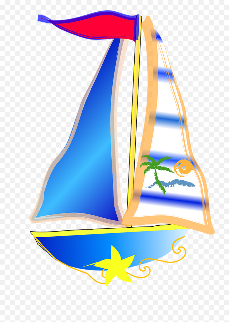 Sail Boat Colorful - Free Image On Pixabay Clip Art Png,Sail Boat Png