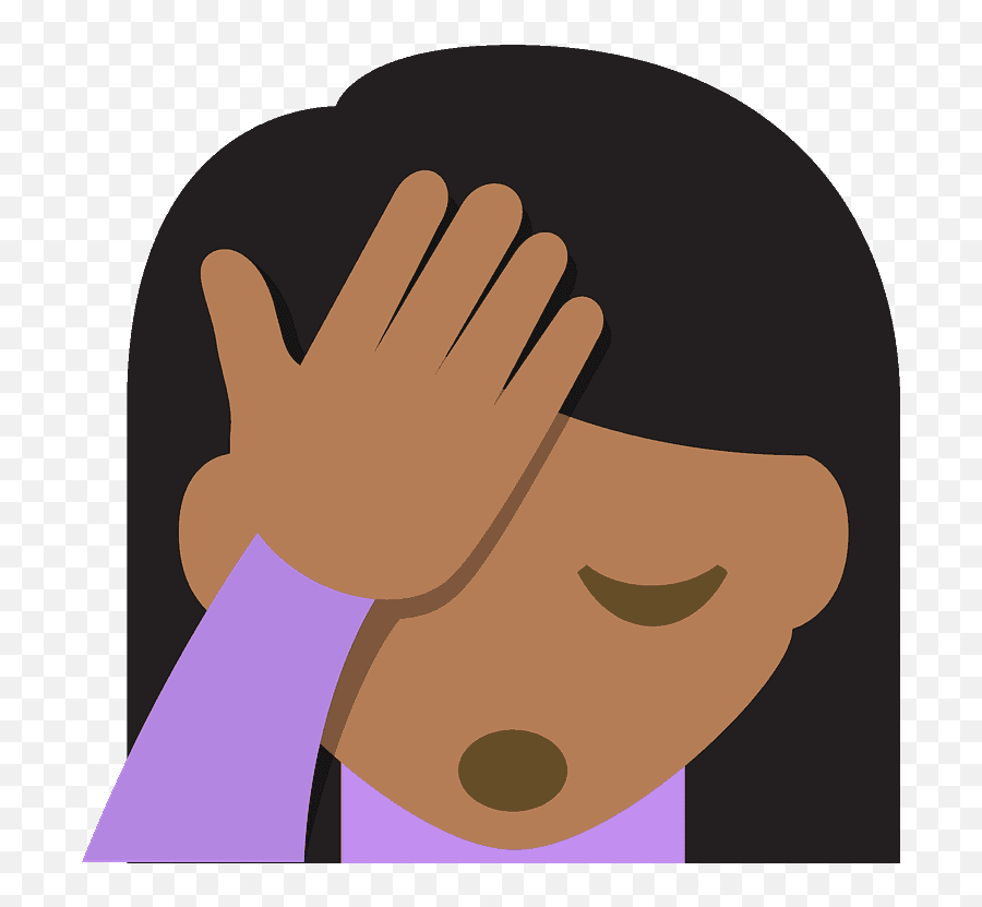 Person Facepalming Emoji Clipart - Palm To Forehead Emoji Png,Facepalm Emoji Png