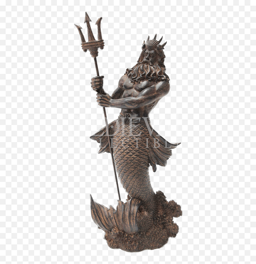 Download Antiqued Poseidon Statue - Poseidon Statue Png,Poseidon Png