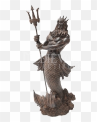 Download Antiqued Poseidon Statue - Poseidon Statue Png,Poseidon Png