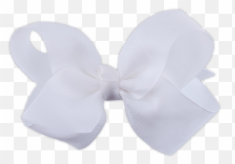 Download Hd Grosgrain Ribbon Hair Bow - White Transparent png