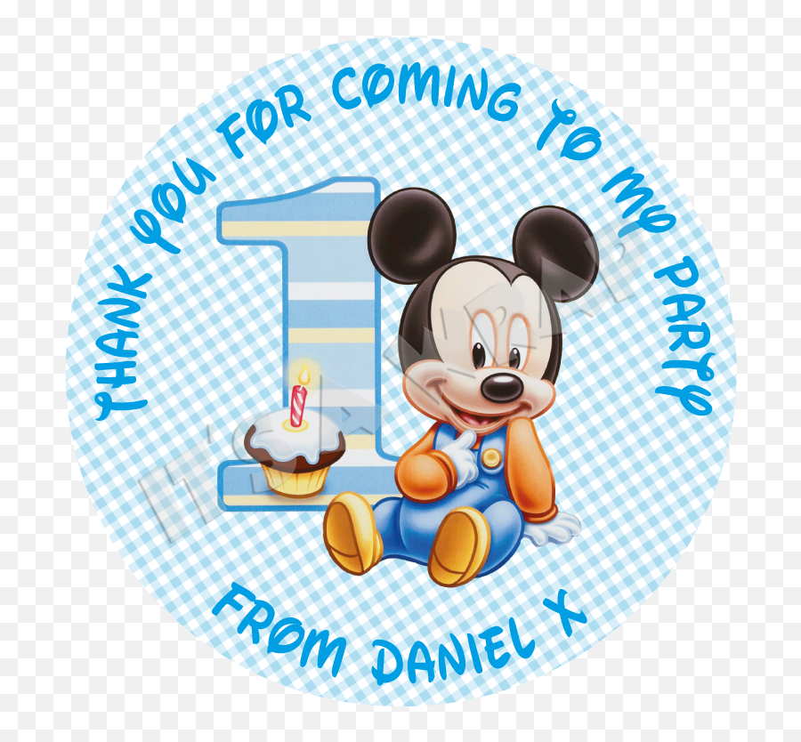 Baby Mickey Mouse Sweet Cone Stickers - Mickey Mouse 1 Birthday T Shirt Png,Baby Mickey Png