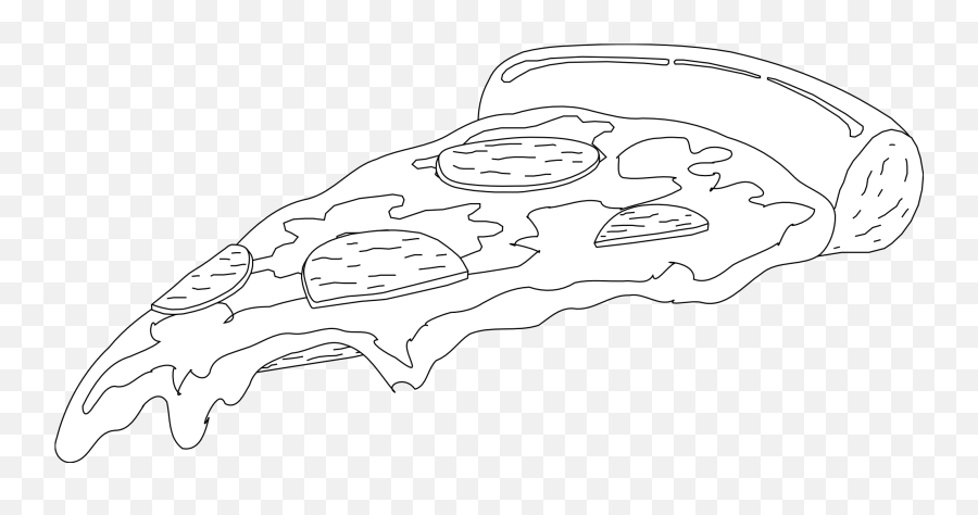 Pizza Black And White - Black And White Pizza Transparent Png,Pizza Cartoon Png