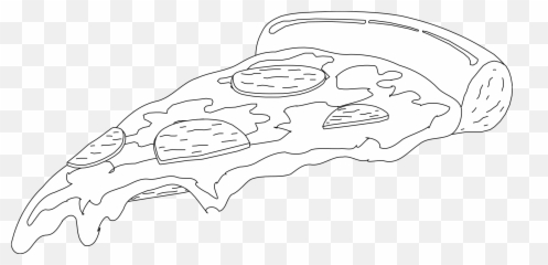 Pizza Black And White - Black And White Pizza Transparent Png,Pizza Cartoon Png