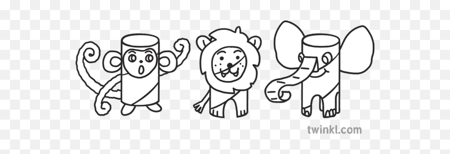 Toilet Roll Jungle Animals Safari Rain Forest Loo Crafts - Cartoon Png,Jungle Animals Png