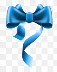 Download Hd Bow Tie Neck Ribbon Blue - Transparent Background Blue Bow Clipart Png,Blue Ribbon Png