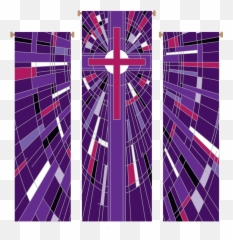 Modern Cross Purple 3 Piece Banner Set - Lent Banners png