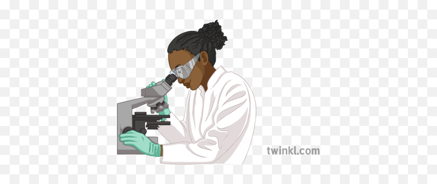 Scientist Looking Through Microscope Illustration - Twinkl Xporn Png,Microscope Png