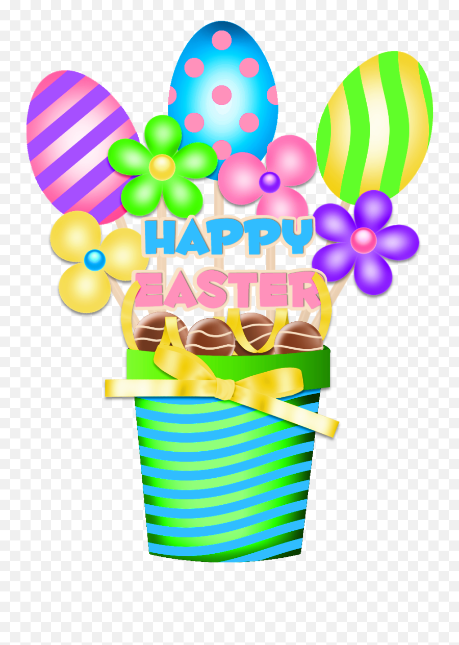 Easter Bucket Decoration Png Clipart Picture Happy - Easter Decorations Clipart,Bucket Clipart Png