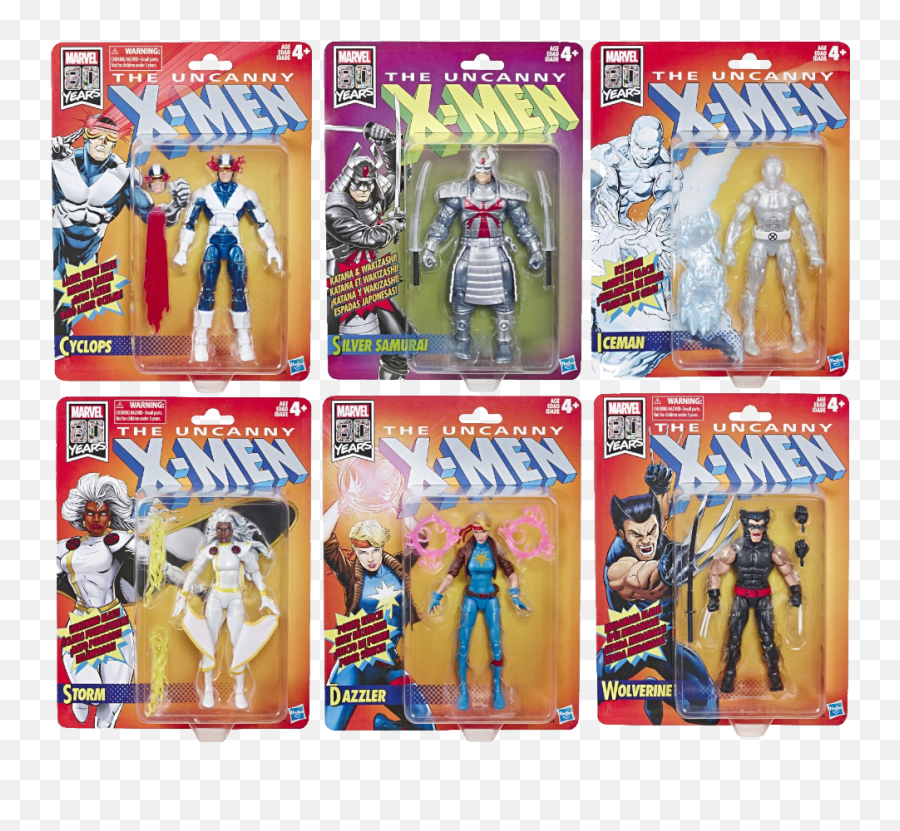 X Men Marvel Legends Retro Collection Wave 3 Set Of 6 Png Uncanny - men Logo