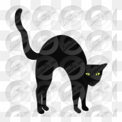 Halloween Cat Picture For Classroom - Black png