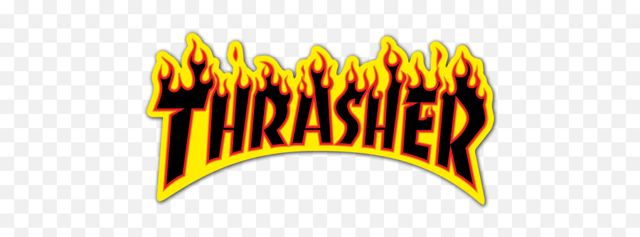 Sticker Thrasher Fire Muraldecalcom - Thrasher Magazine Png,Thrasher Logo Font