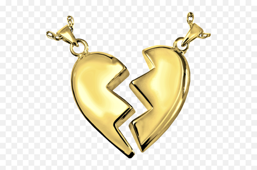 Broken Heart Cremation Jewelry - Gebroken Hart Goud Png,Transparent Broken Heart