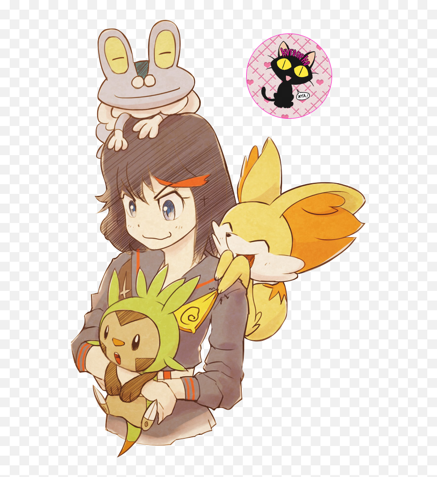 Ryuko Matoi Chespin Fennekin Froakie - Fictional Character Png,Ryuko Matoi Transparent