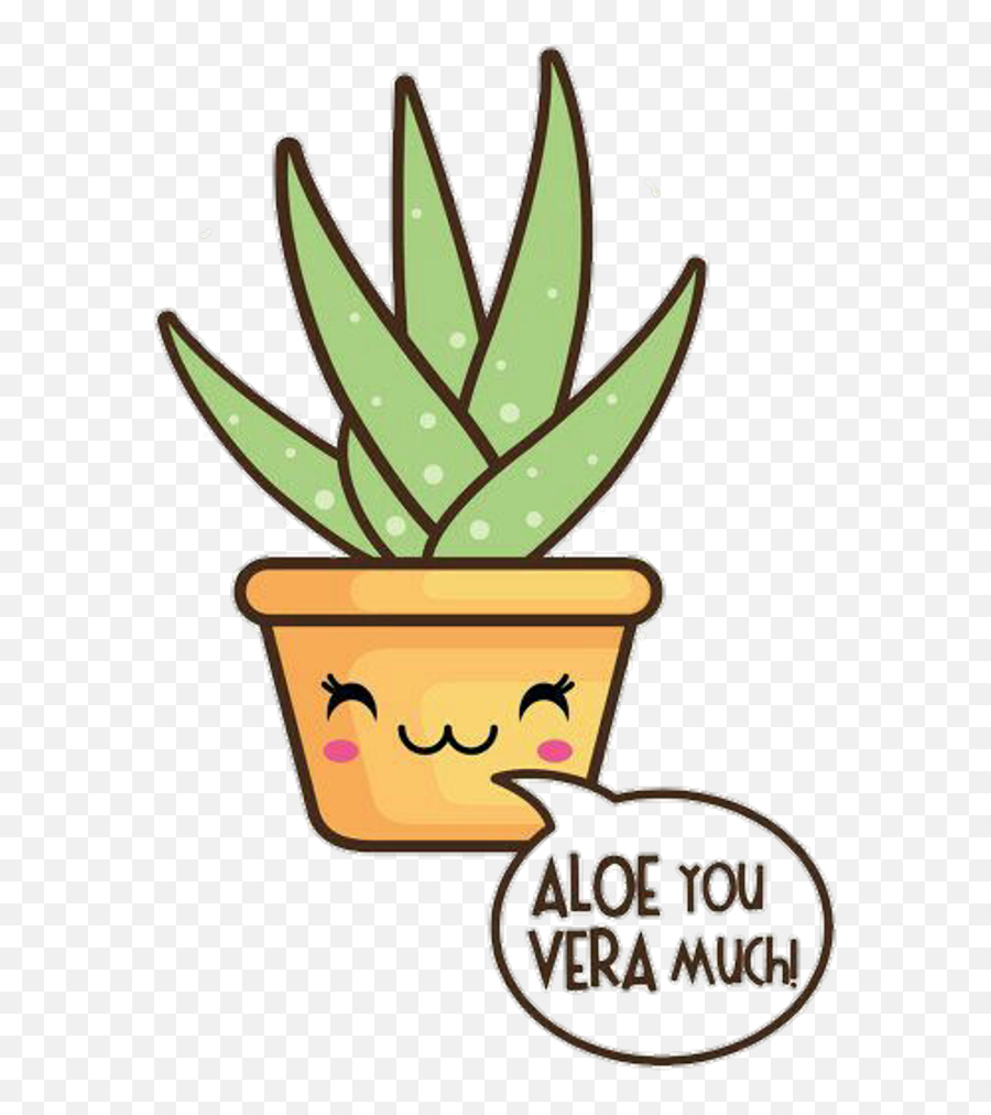Blue Plant Transparent Png Clipart - Aloe Vera Drawing Cute,Aloe Vera Plant Png