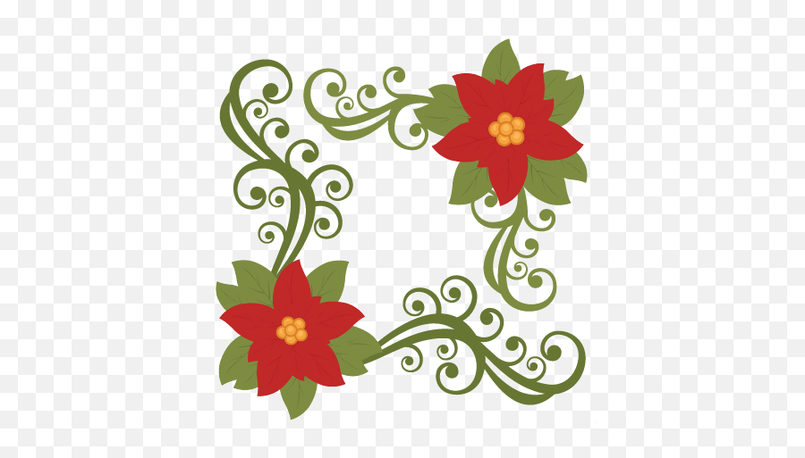 Christmas Poinsettia Flower Scrapbook - Cut Out Poinsettia Svg Free Png,Poinsettia Icon Png
