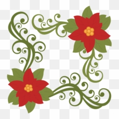 Christmas Poinsettia Flower Scrapbook - Cut Out Poinsettia Svg Free Png,Poinsettia Icon Png