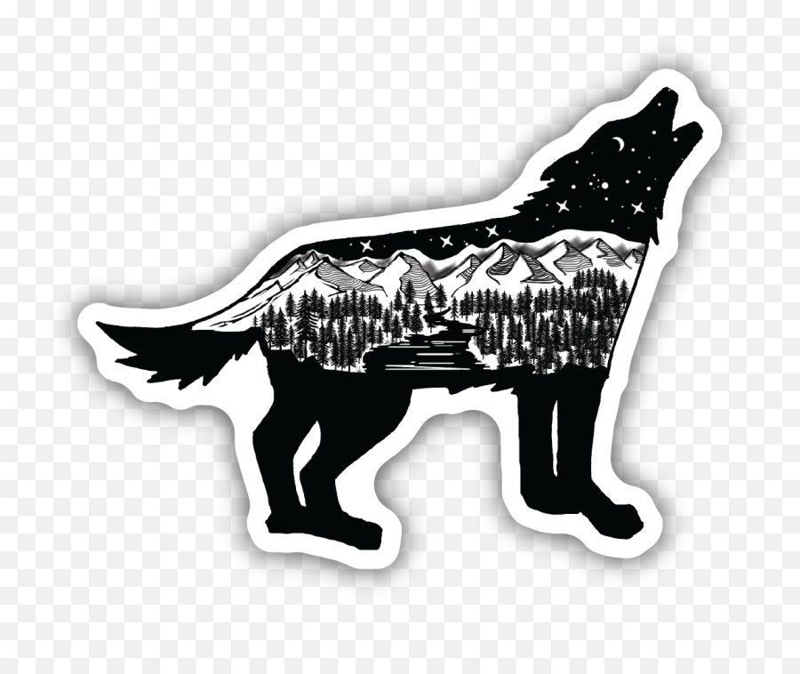 Wolf Scene Sticker - Wolf Sticker Transparent Png,Wolves Icon