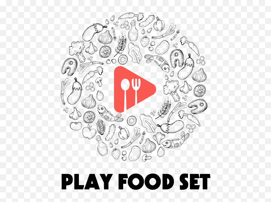 Play Food Set - Pretend Play Cooking Toys For Kids Food Healthy Vector White And Black Png,Moka Icon Theme