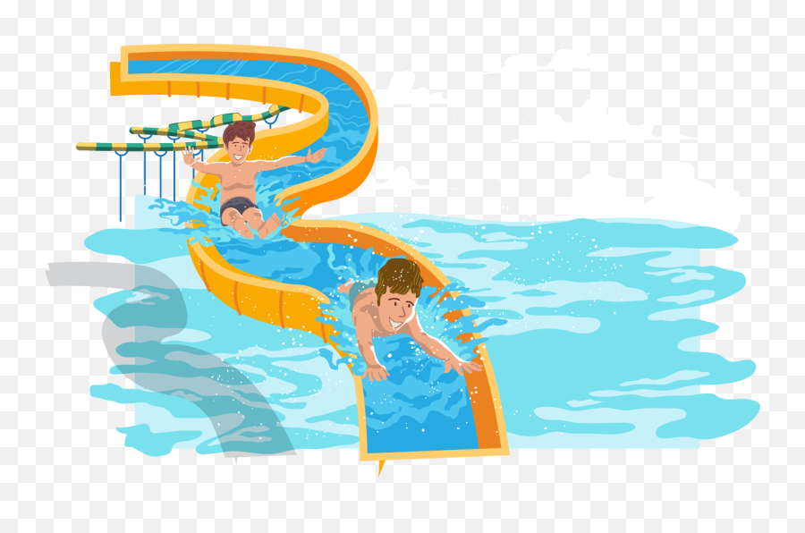 Water Slide Clipart Png - Water Slide Transparent Background,People Swimming Png