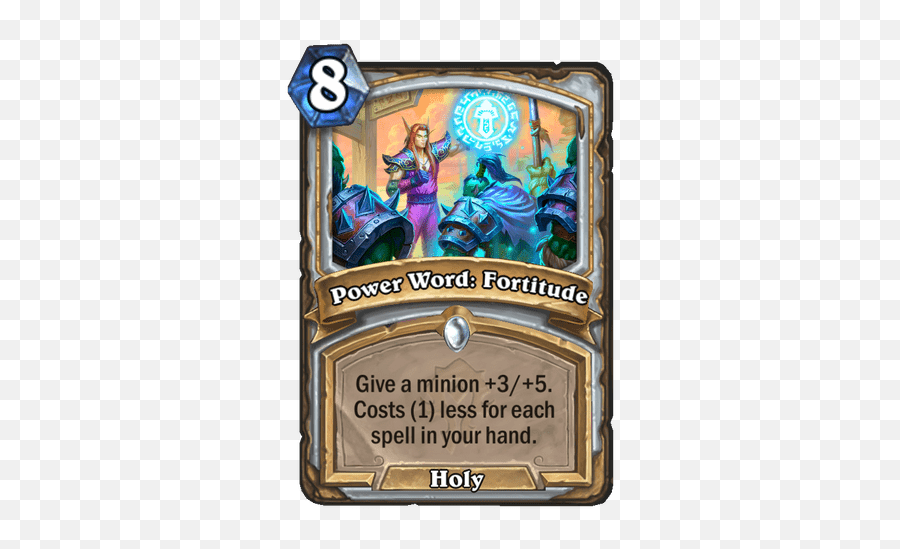 New Card Power Word Fortitude Rhearthstone - Power Word Fortitude Hearthstone Png,Icon Prayer Cards