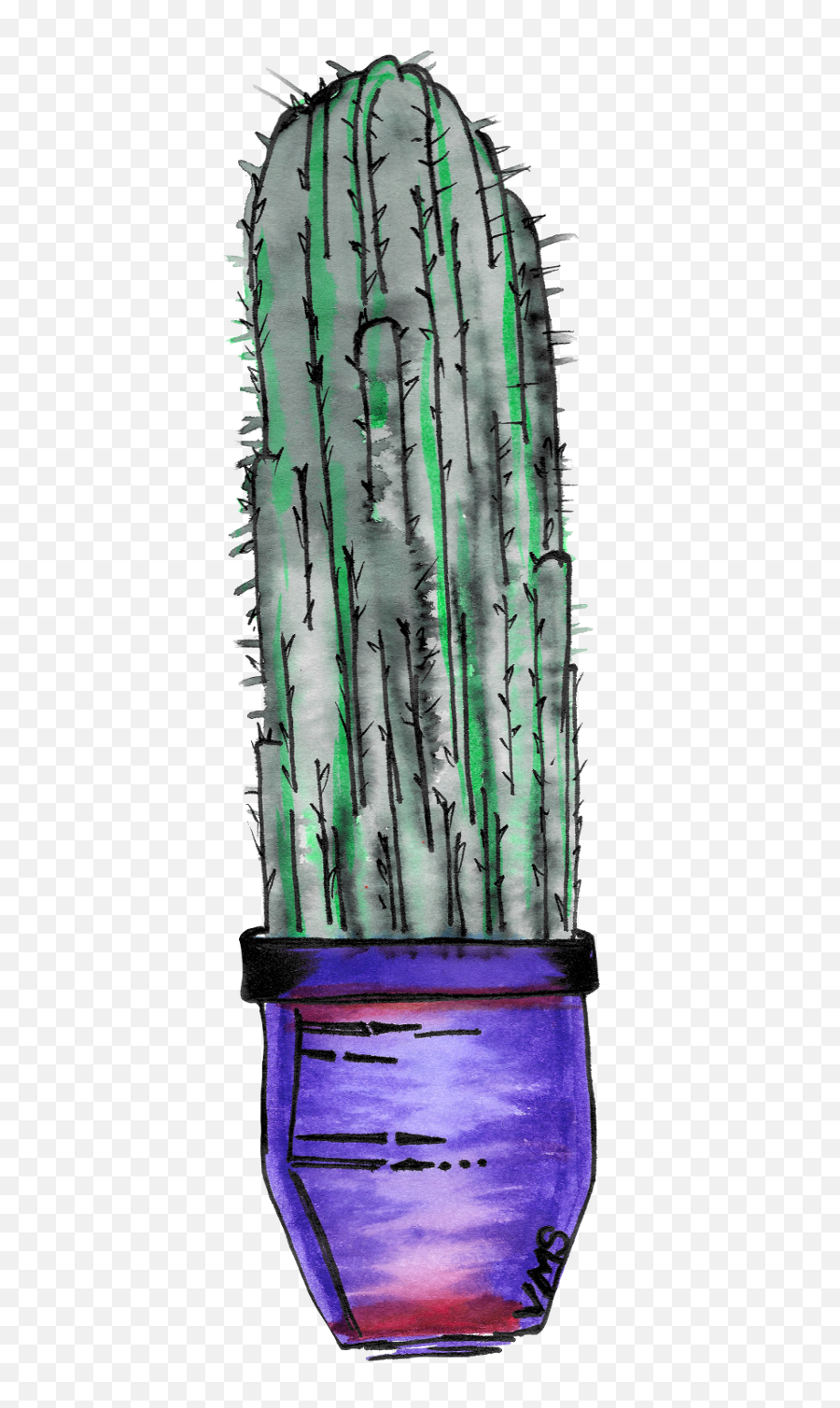 Watercolor Cactus Simply Whimsical Art - San Pedro Cactus Png,Watercolor Cactus Png