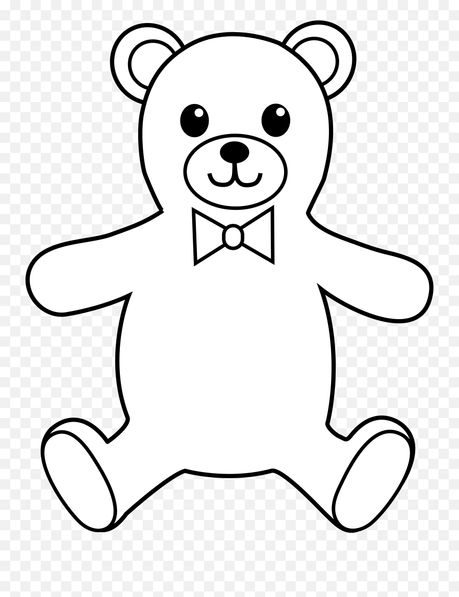 Free Teddy Bear Outline Download Clip Art - Teddy Bear Outline Drawing Png,Teddy Bear Clipart Png
