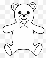 Free Teddy Bear Outline Download Clip Art - Teddy Bear Outline Drawing Png,Teddy Bear Clipart Png