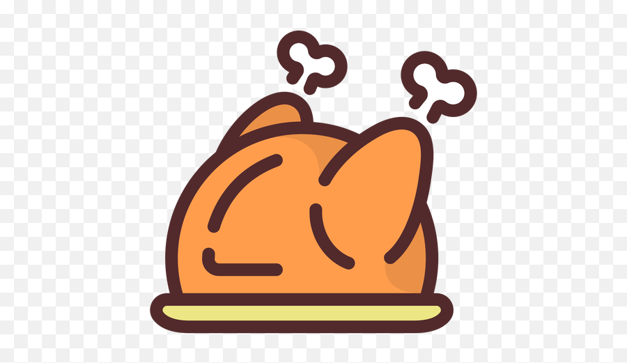 Roasted Turkey Icon Stroke Transparent Png U0026 Svg Vector - Desenho De Frango Assado Png,Turkey Icon Png