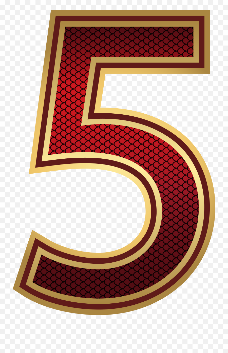 Red And Gold Number Five Png Image Gallery Yopriceville - Emoji Facebook Reactions Png,High Five Png