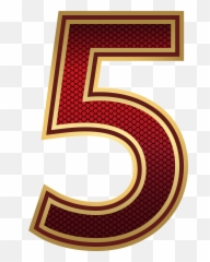 Red And Gold Number Five Png Image Gallery Yopriceville - Emoji Facebook Reactions Png,High Five Png